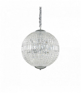 Suspension Chromée en cristal LUXOR 8 ampoules