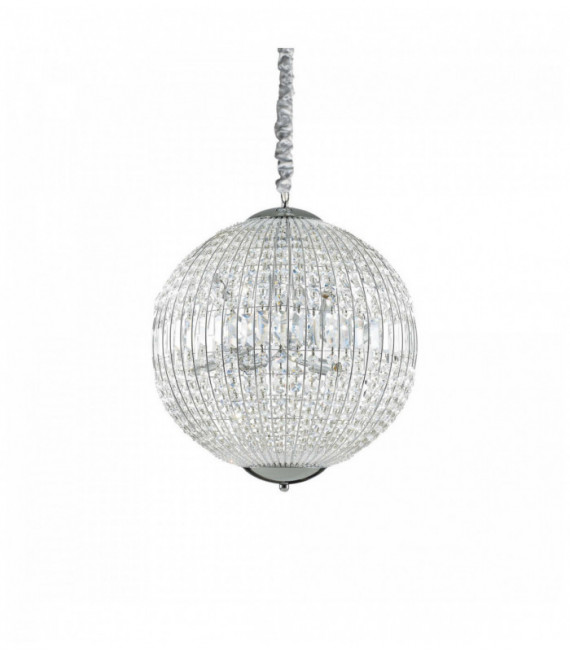 Suspension Chromée en cristal LUXOR 8 ampoules