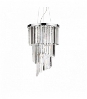 Lámpara colgante CARLTON crystal chrome 8 luces