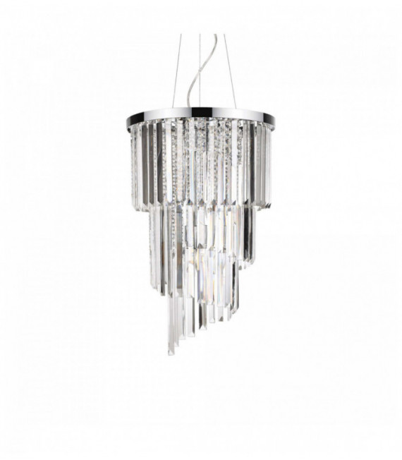 CARLTON Kristall Chrom Anhänger 8 Lichter