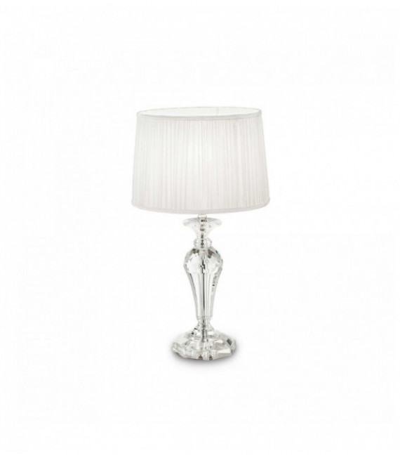 Weiße KATE 1-Glühbirnen-Glastischlampe