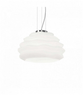 White pendant light KARMA 1 bulb Diameter 19 Cm