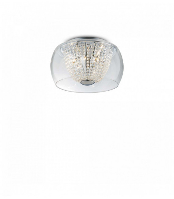 Plafonnier Chrome en cristal AUDIL-61 8 ampoules