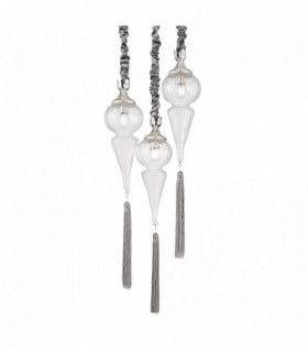 Suspension Argentée HAMMAM 3 ampoules