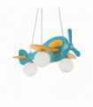 Suspension Multicouleur AVION 3 ampoules en métal
