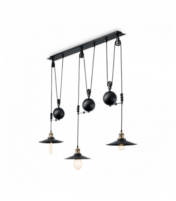 Lampada a sospensione nera UP AND DOWN 3 lampadine