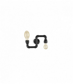 PLUMBER aplique negro 2 bombillas