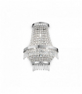 CAESAR Aplique de cristal cromado con 3 luces