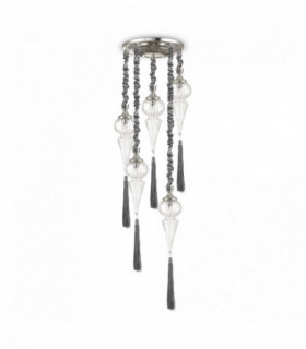 Lampadario HAMMAM argento 5 lampadine