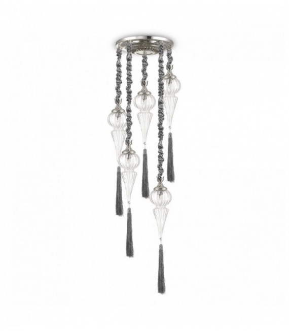 Lampadario HAMMAM argento 5 lampadine