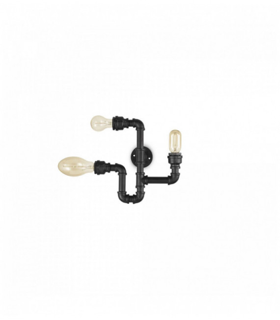 PLUMBER black wall light 3 bulbs