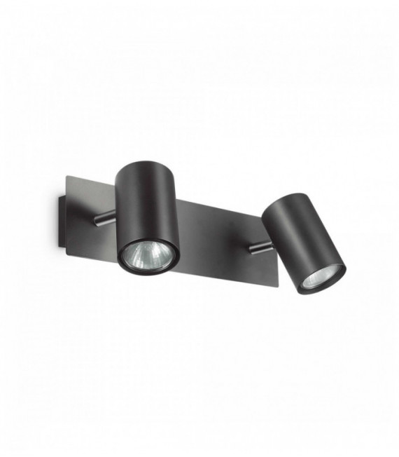 Black wall light SPOT 2 bulbs