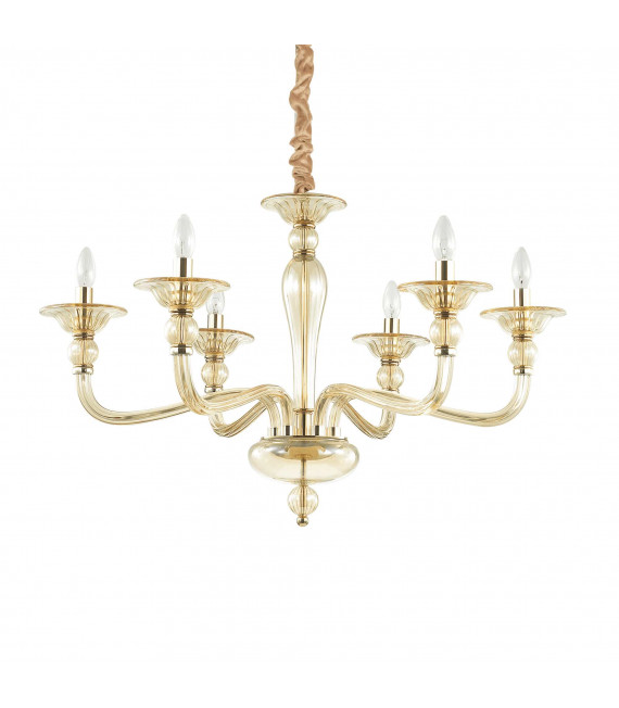 Amber pendant light DANIELI 6 bulbs