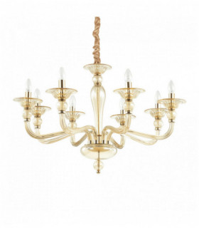 Amber pendant light DANIELI 8 bulbs