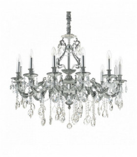 Silver crystal pendant GIOCONDA 12 bulbs