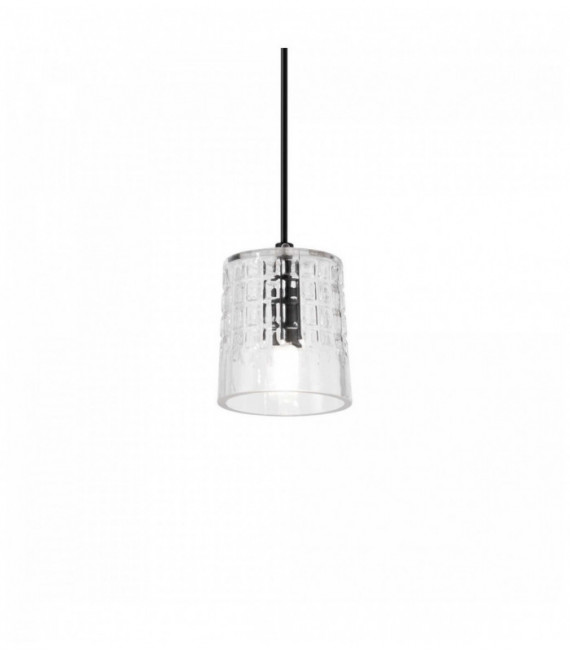 Transparent COGNAC Suspension 1 bulb Height 38 Cm