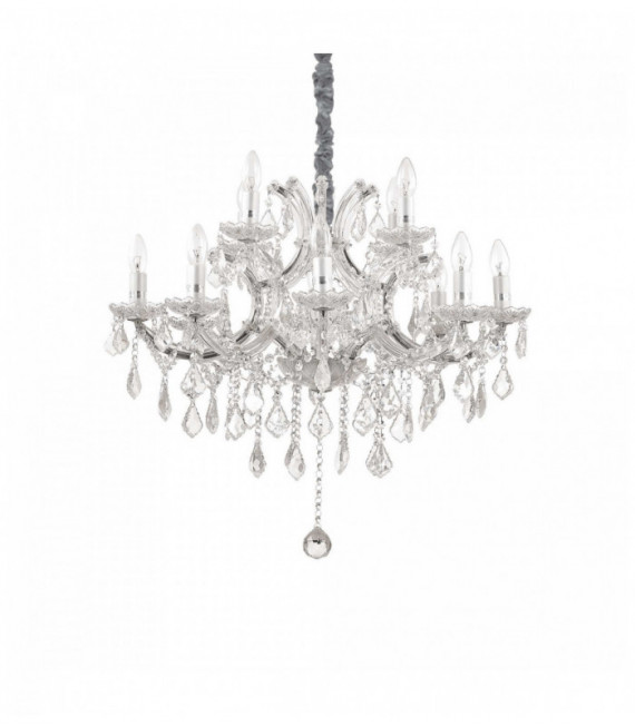 Chromed crystal pendant NAPOLEON 12 bulbs