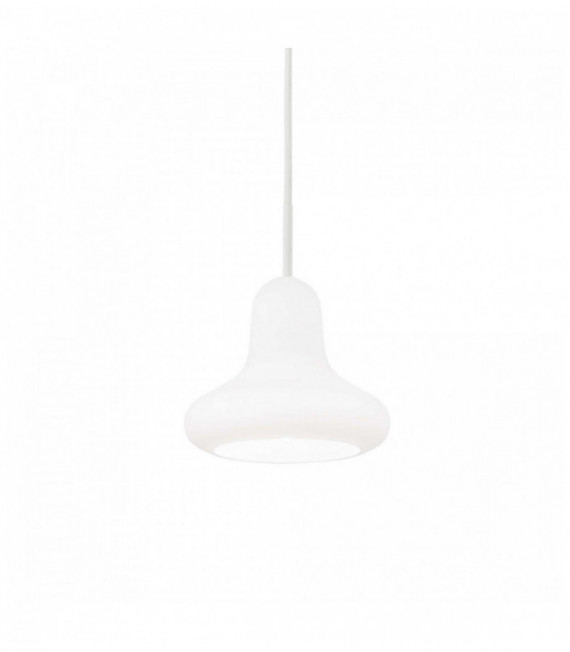 White pendant light LIDO 1 bulb Diameter 24 Cm