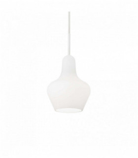 White pendant light LIDO 1 bulb Width 15 Cm