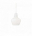 White pendant light LIDO 1 bulb Width 15 Cm