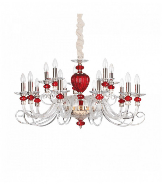 Sospensione BARONET trasparente 15 lampadine