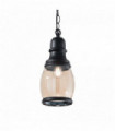 Black pendant lamp HANSEL 1 bulb in metal