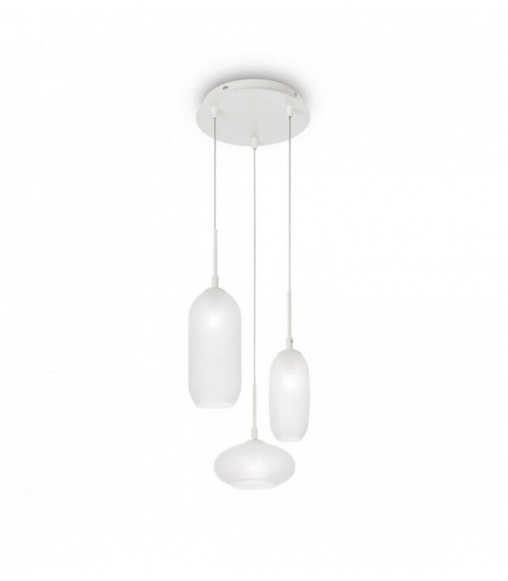 Sospensione bianca YOGA 3 lampadine