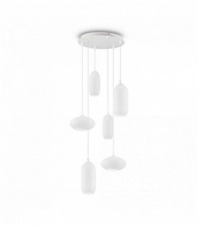 Sospensione bianca YOGA 6 lampadine