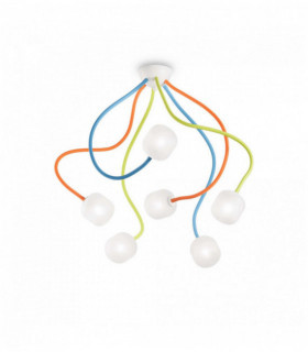 Multicolour OCTOPUS ceiling light 6 bulbs