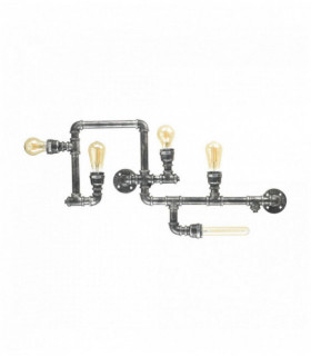 Plafón PLUMBER antiguo negro 5 luces