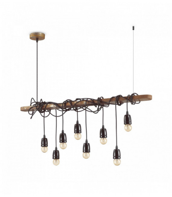 Lampada a sospensione ELETTRICA Corten 8 lampadine