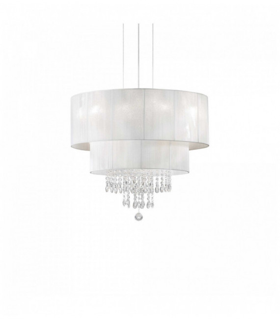 Suspension Blanche en cristal OPERA 4 ampoules