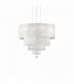 Suspension Blanche en cristal OPERA 4 ampoules