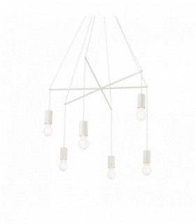 White POP pendant light 6 bulbs