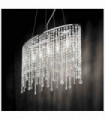 Chrome pendant in crystal RAIN CLEAR 5 bulbs