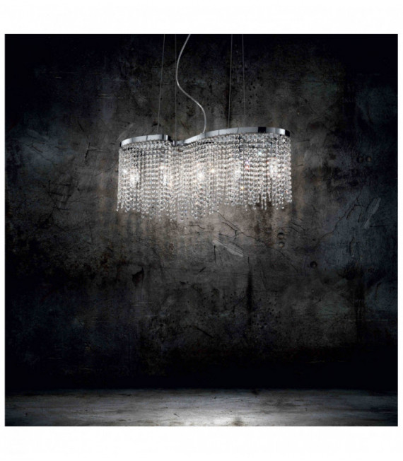 Chromed crystal pendant AURORA 5 bulbs