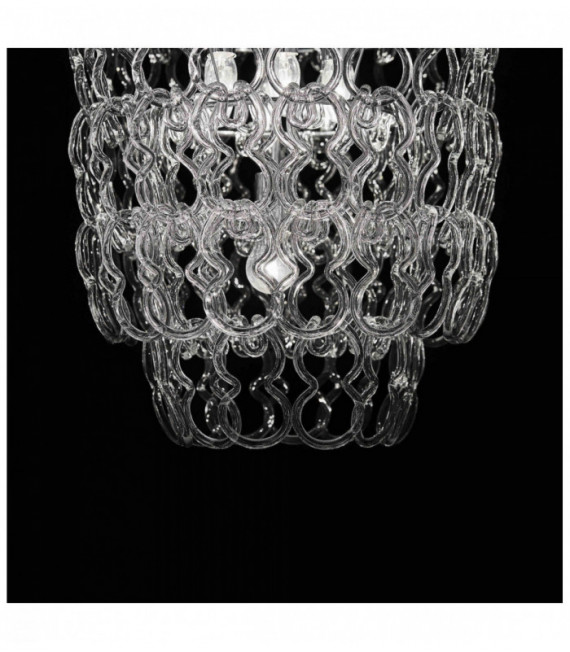 Lampada a sospensione cromata ALBA 7 lampadine