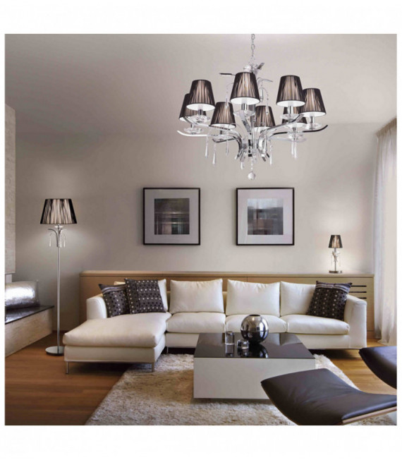 ACCADEMY chrome crystal pendant light 8 bulbs