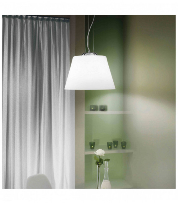 Suspension Blanche CYLINDER 1 ampoule Diamètre 85 Cm