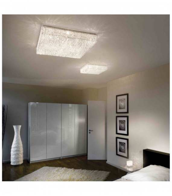 Aluminum ceiling light QUADRO 12 bulbs