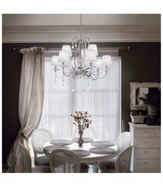 SENIX chrome crystal pendant light 9 bulbs