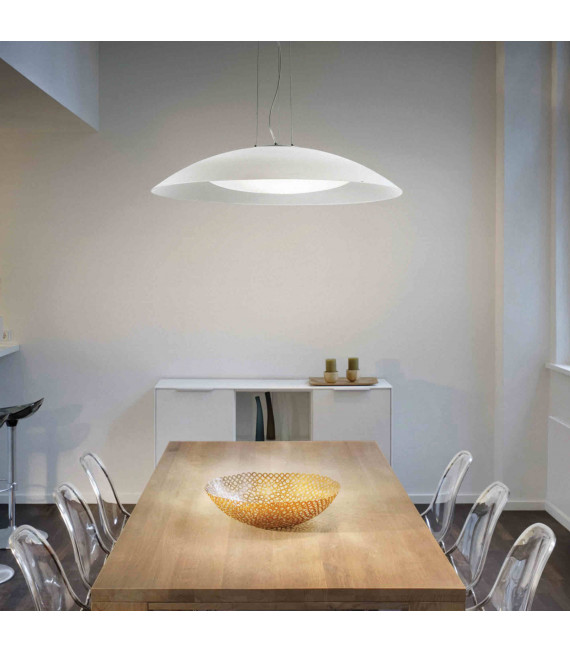 White pendant lamp LENA 3 bulbs Diameter 64 Cm