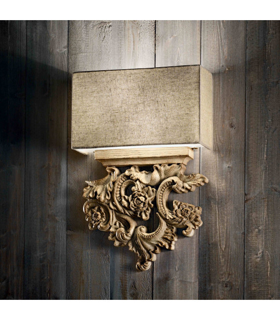 Wood wall light PETER 2 bulbs