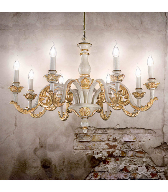 Pendente dorato GIGLIO 8 lampadine