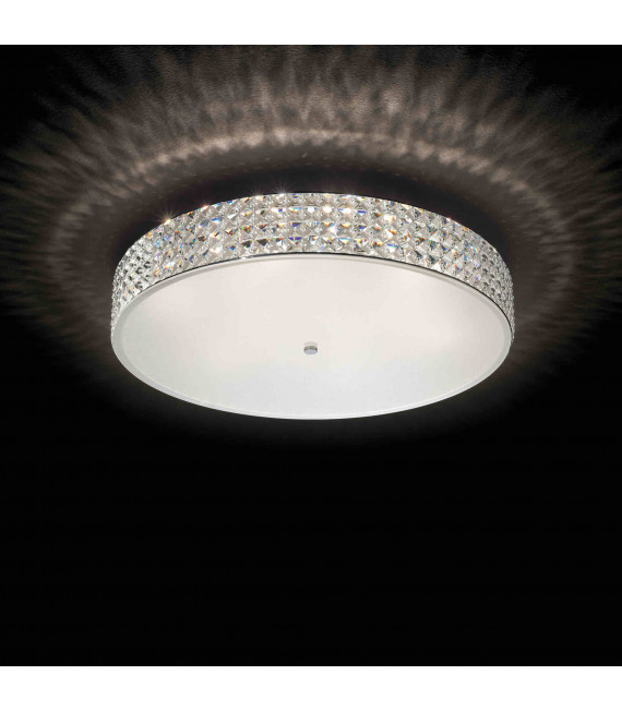 White crystal ceiling light ROMA 12 bulbs