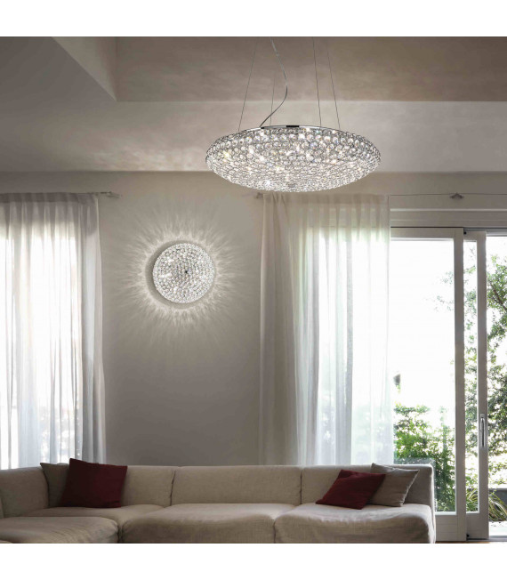 Suspension Chromée en cristal KING 7 ampoules