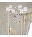 PANTHEON silver crystal pendant light 6 bulbs