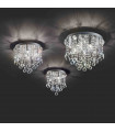 BIJOUX 3-light chrome crystal ceiling light