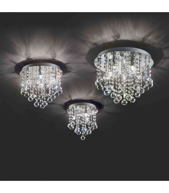 Plafoniera in cristallo cromato BIJOUX 4 lampadine