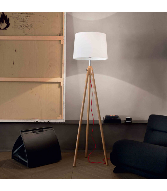 Holz Stehlampe YORK 1 Glühbirne